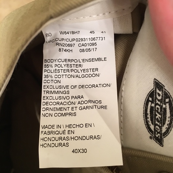 NWT Dickies 874 Original fit work pants men 40x30 - Picture 5 of 5